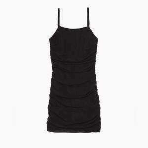 NWT Theme NYC Mini Dress Girl's L Double Mesh Corset Black Ruched Sleeveless